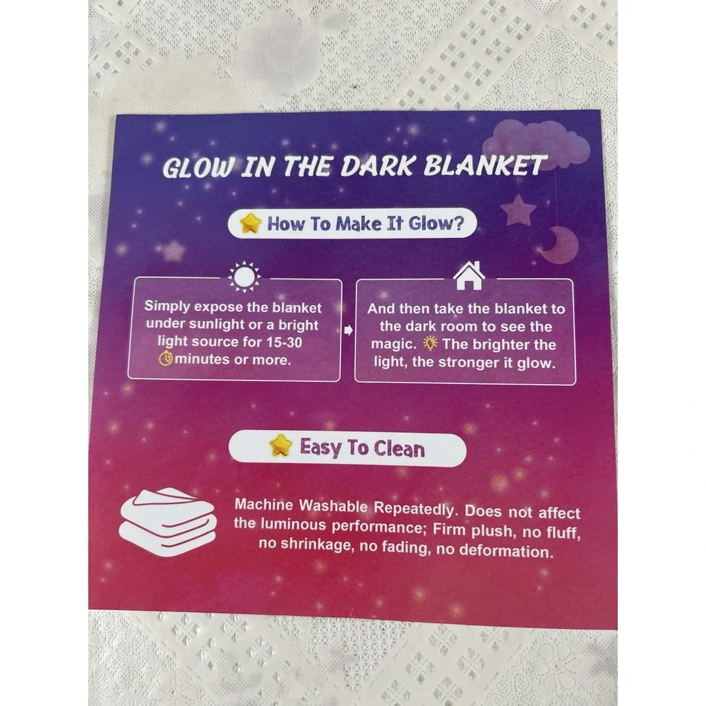 SPACEStoys PLANET-GLOW IN THE DARK - Throw Blanket NEW- 50